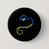 Herzklopfen Ukraine Schmetterling Ukrainische Fahn Button (Vorderseite)