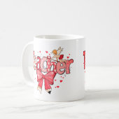 Herzklopfen und Coquette BW Design Lehrer Wertschä Kaffeetasse (Vorderseite Links)