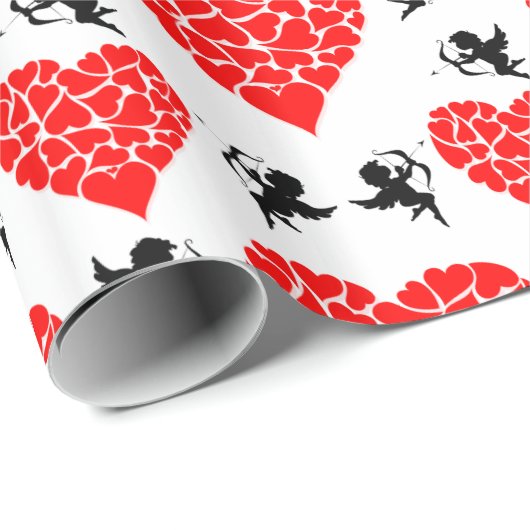 Herzklopfen und Cupids Valentine Geschenkpapier (Rolleneckpunkt)