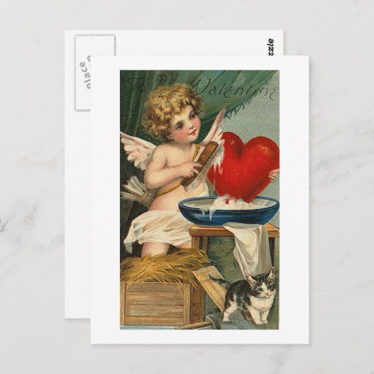 Herzklopfen und Katzenobst Postkarte (Vorne/Hinten)