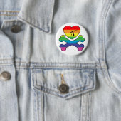 Herzklopfen und Knochen. Button (Beispiel)