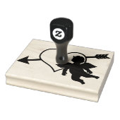 Herzklopfen und Silhouette nach Pfeil und Pfeil | Gummistempel (Stempel)