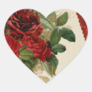 Herzklopfen von Rose Herz-Aufkleber