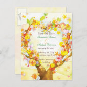 Herzklopfen Wasserfarben Save the Date Postkarten (Vorne/Hinten)