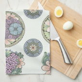 Herzklopfkunst und Blume Geschirrtuch (Viertel Falte)