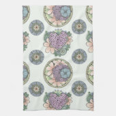 Herzklopfkunst und Blume Geschirrtuch (Vertikal)