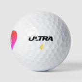 Herzkolonienname Hochzeit Valentines Rotes Rosa Golfball (Logo)