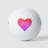 Herzkolonienname Hochzeit Valentines Rotes Rosa Golfball (Vorderseite)