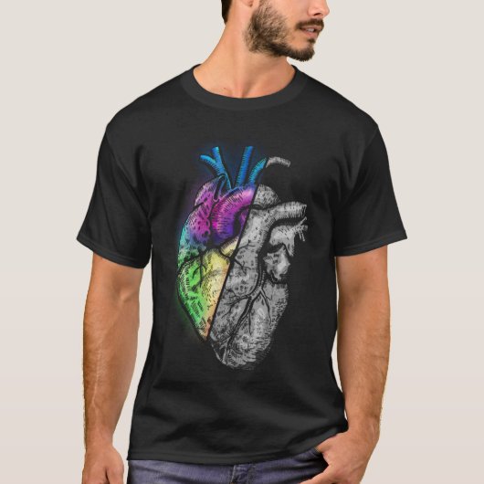 Herzkolorierte realistische Pullover Hoodie (Vorderseite)