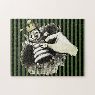 Herzkönig aus Wunderland auf Streifen Puzzle