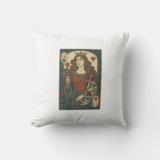 Herzkönigin — Art Nouveau Rosenporträt Kissen