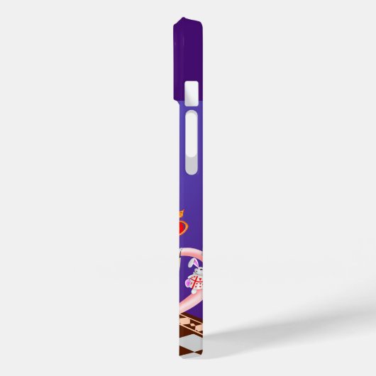 Herzkönigin auf einem Bett aus Rose Case-Mate iPhone Hülle (Rückseite / Links)