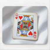Herzkönigin auf weißem Satinstoff Mousepad (Vorne)