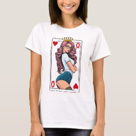 "Herzkönigin": eine Frau mit rosa Haaren. T-Shirt