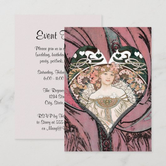 Herzkönigin Einladung (Vorne/Hinten)