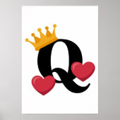 Herzkönigin gekrönt Liebesemblem Poster (Vorne)