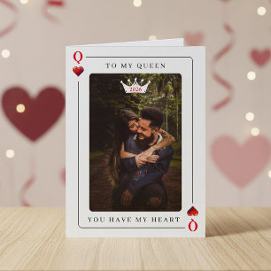 Herzkönigin Poker Foto Valentinstag Feiertagskarte