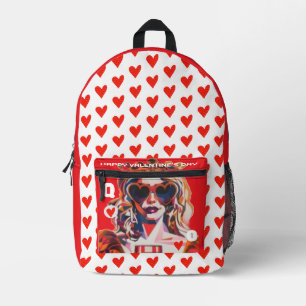 Herzkönigin Pop Art Bedruckter Rucksack