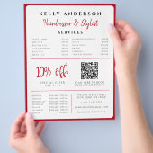Herzkönigin Rot Foto-Services Friseur Flyer (Hand)