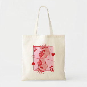 Herzkönigin Rot und Pink Preppy Kunst Tragetasche