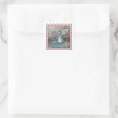 Herzkönigin Stempelkunst Quadratischer Aufkleber (Tasche)