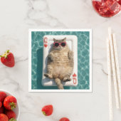 Herzkönigin-Tabby-Katze Serviette (Beispiel)