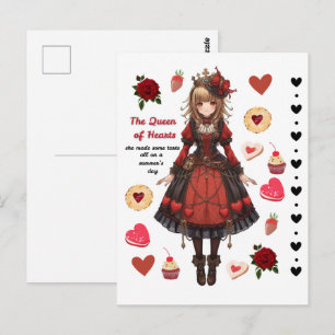 Herzkönigin-Törtchen Valentinstag-Postkarte Postkarte