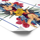 Herzkönigin und Blumen Poster (Ecke)