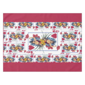 Herzkönigin und Blumen Tischdecke (Vorderseite (Horizontal))