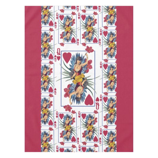Herzkönigin und Blumen Tischdecke (Vorderseite)