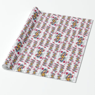 Herzkönigin und Blumenkönigin Geschenkpapier