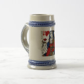 Herzkönigin - Vintager Bierstein Bierglas (Vorderseite Links)