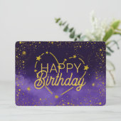 Herzkonstellation und Sternenkarte zum Geburtstag Einladung (Stehend Vorderseite)