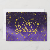 Herzkonstellation und Sternenkarte zum Geburtstag Einladung (Vorderseite)