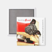 Herzkopflampe (Square) Magnet (Vorderseite/Rückseite)