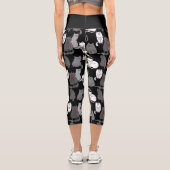 Herzkranke Schwarz-weiß Capri Leggings (Rückseite)