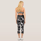 Herzkranke Schwarz-weiß Capri Leggings (Rückseite)