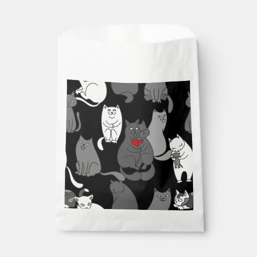 Herzkranke Schwarz-weiß Geschenktütchen (Vorderseite)