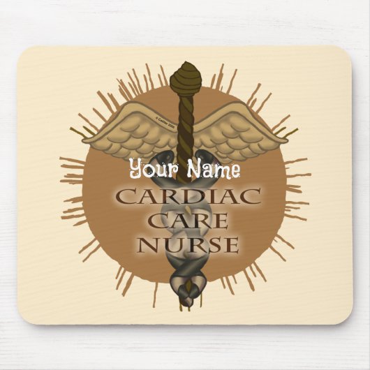 Herzkrankenschwester Caduceus Mousepad (Vorne)