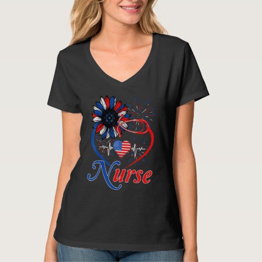 Herzkrankenschwester (Flag) T-Shirt (Vorderseite)