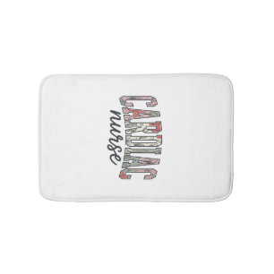 Herzkrankenschwester Florales Varsity-Letterdesign Badematte