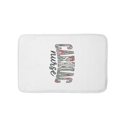Herzkrankenschwester Florales Varsity-Letterdesign Badematte (Vorderseite)
