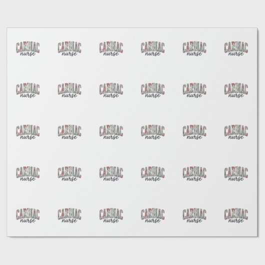 Herzkrankenschwester Florales Varsity-Letterdesign Geschenkpapier (Flach)