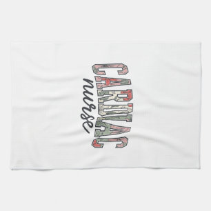 Herzkrankenschwester Florales Varsity-Letterdesign Geschirrtuch