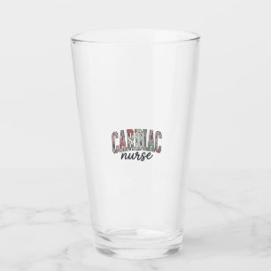 Herzkrankenschwester Florales Varsity-Letterdesign Glas