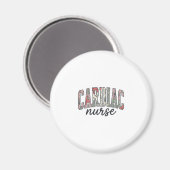 Herzkrankenschwester Florales Varsity-Letterdesign Magnet (Vorderseite/Rückseite)