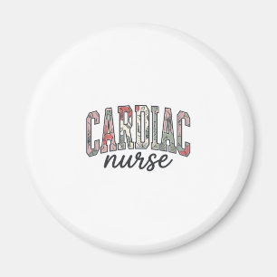 Herzkrankenschwester Florales Varsity-Letterdesign Magnet