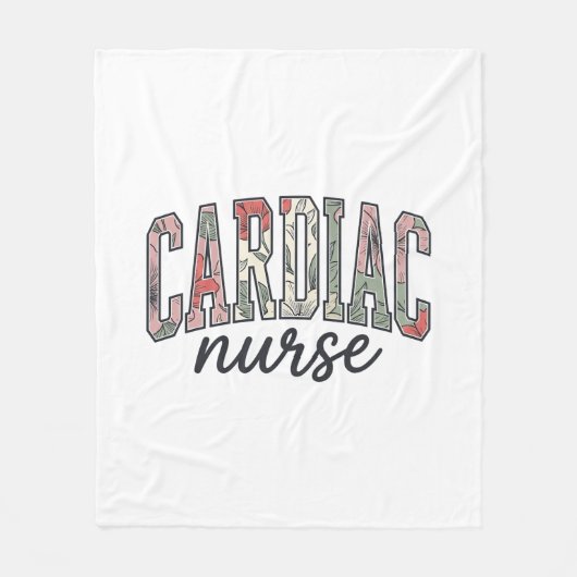 Herzkrankenschwester Florales Varsity-Lettering-De Fleecedecke (Vorderseite)