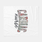 Herzkrankenschwester Florales Varsity-Lettering-De Fleecedecke (Vorderseite (Horizontal))