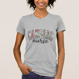 Herzkrankenschwester Florales Varsity-Lettering-De T-Shirt